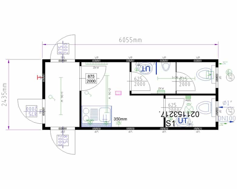 Contenedor de inodoro de 20'