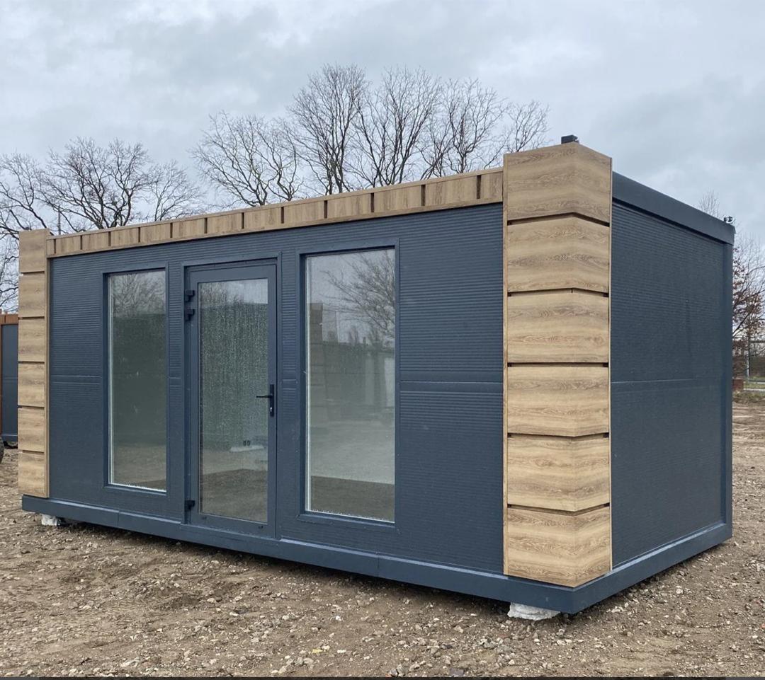 CONTENEDOR DE TIENDA/SALA DE VENTAS/DE OFICINA TIPO CASA DE JARDÍN "LINZ"