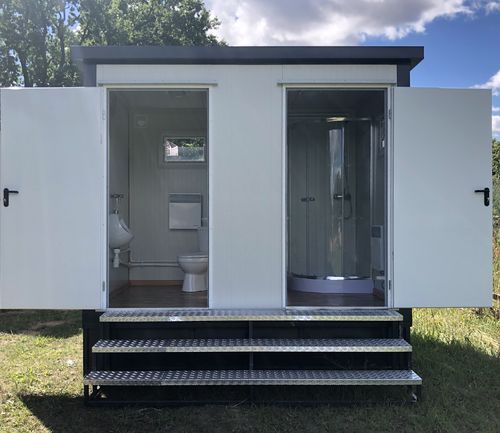 Contenedor sanitario - inodoro + ducha + cisterna