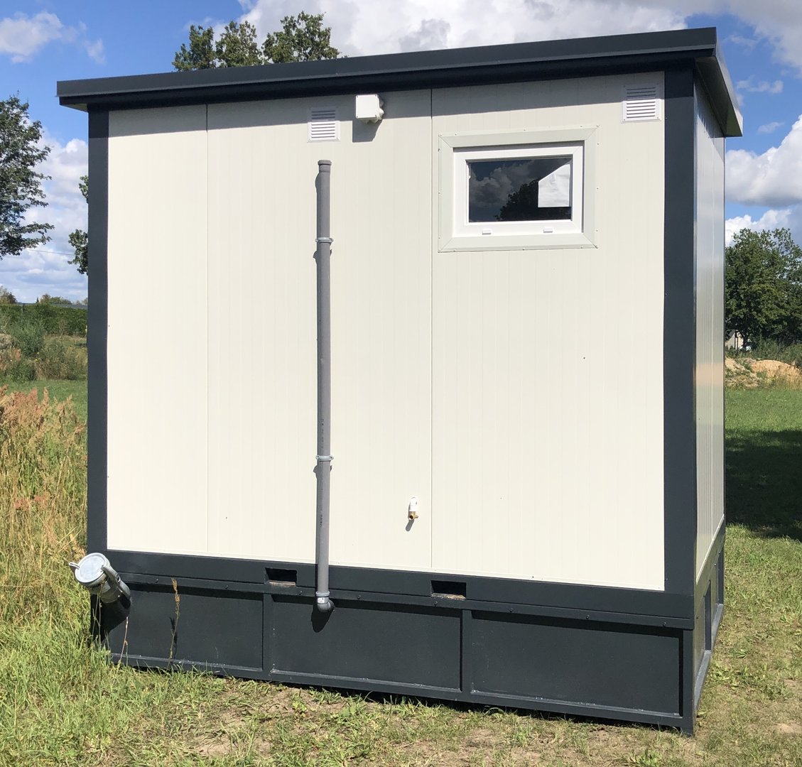 Contenedor sanitario - inodoro + ducha + cisterna